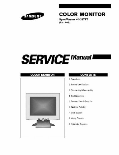 Samsung SyncMaster 470STFT COLOR MONITOR TFT
SyncMaster 470STFT
(RN14AS)